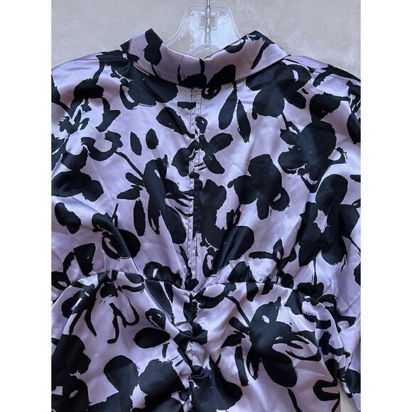 NWT Zara Blogger’s Favorite “The Dita” Satin Effect Printed Ruched Mini Dress - Picture 14 of 16